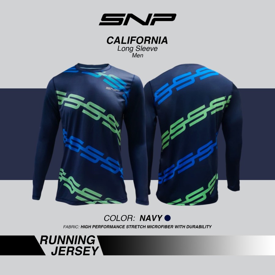 SNP - California Navy Running Jersey - Men - Long Sleeves