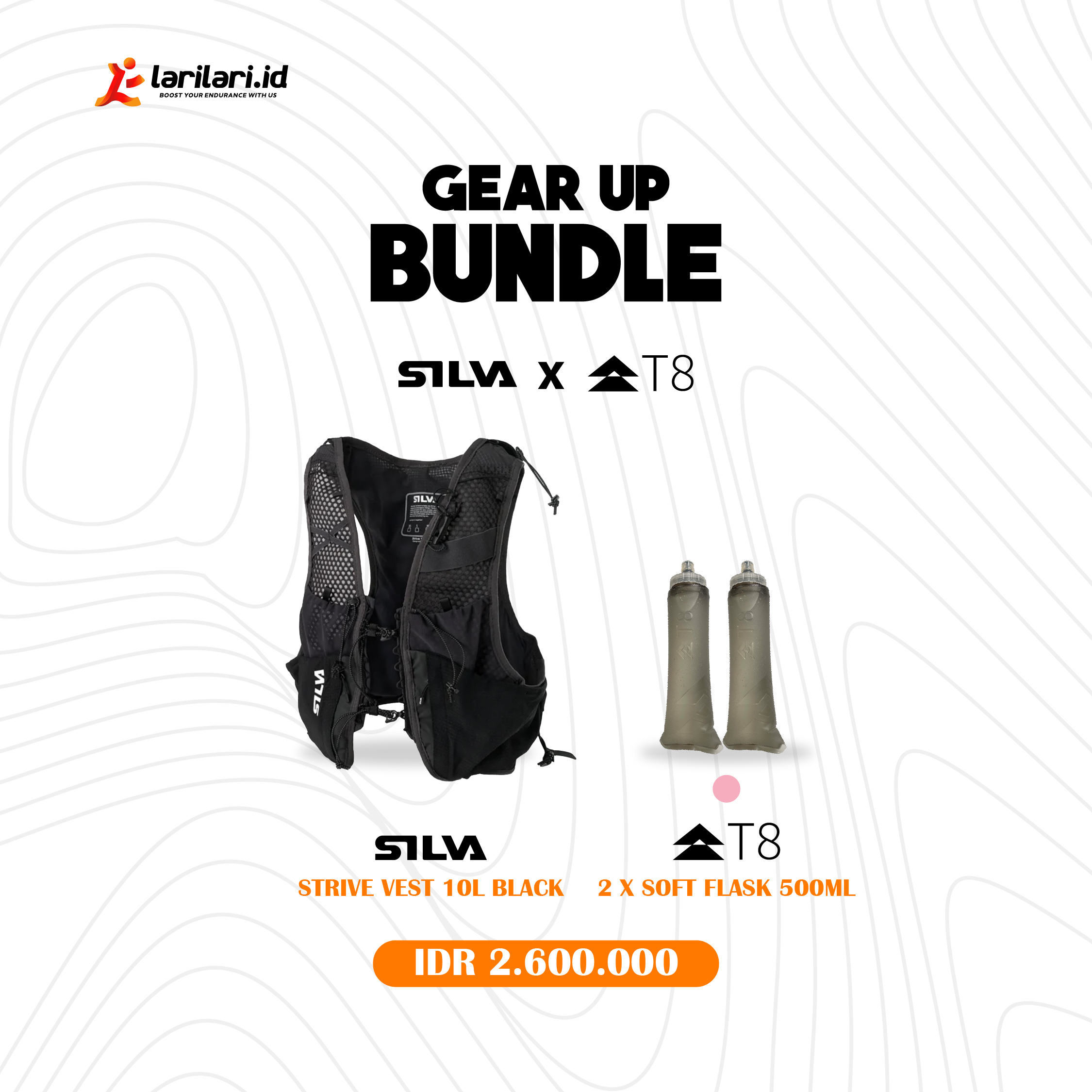 Gear Up Bundle - Vest Silva 10L + 2 Softlask T8 500ml