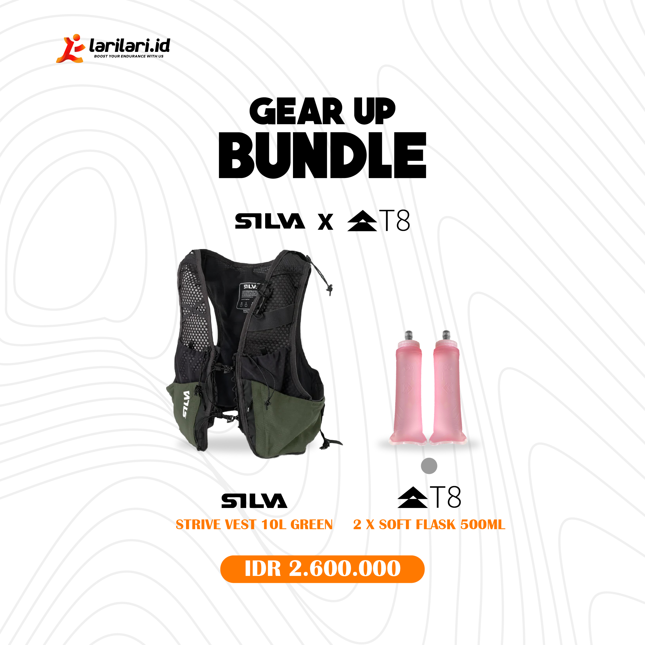 Gear Up Bundle - Vest Silva 10L + 2 Softlask T8 500ml