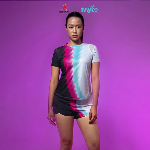 TRIJEE - Women IC Tops Mesh SS - Fractal Pink