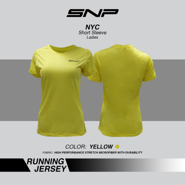 SNP - NYC Yellow - Running Jersey - Ladies - Short Sleeves.