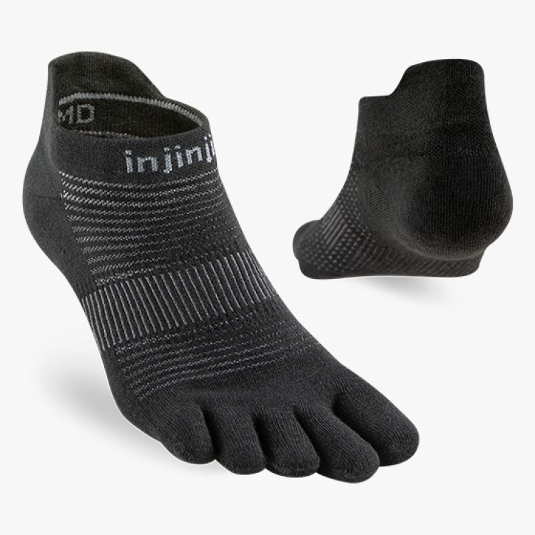 INJINJI RUN Original Weight No-Show Coolmax - Black