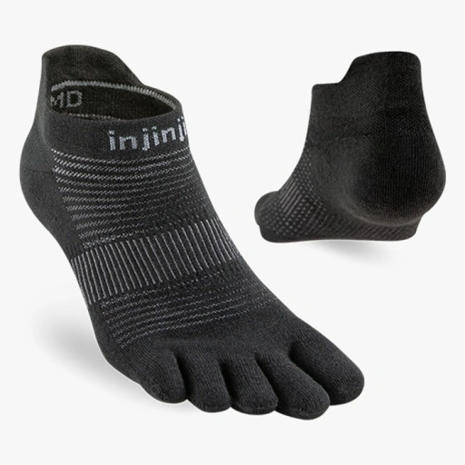 INJINJI RUN Original Weight No-Show Coolmax - Black
