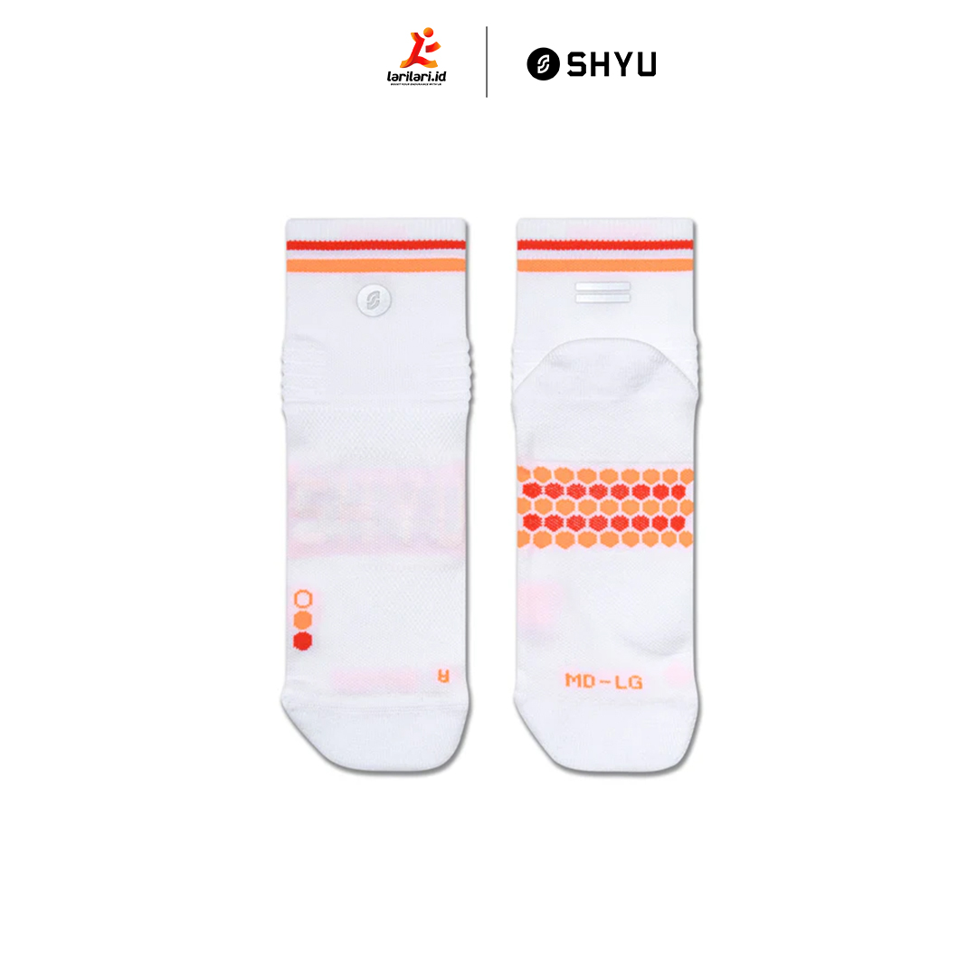 SHYU - Quarter Crew - White - Tangerine - Red