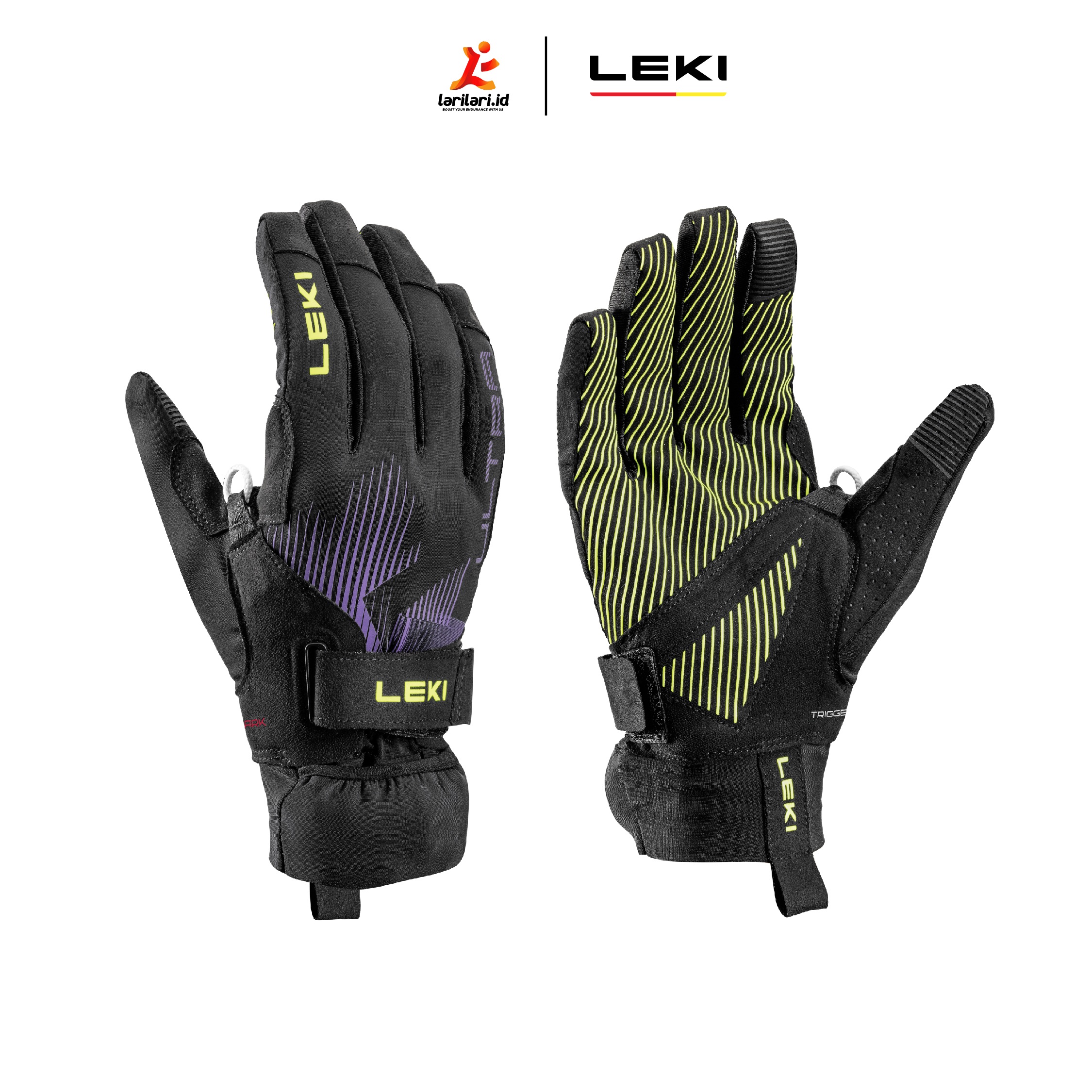 LEKI - ULTRATRAIL STORM TR -  Black Neon Yellow Violet