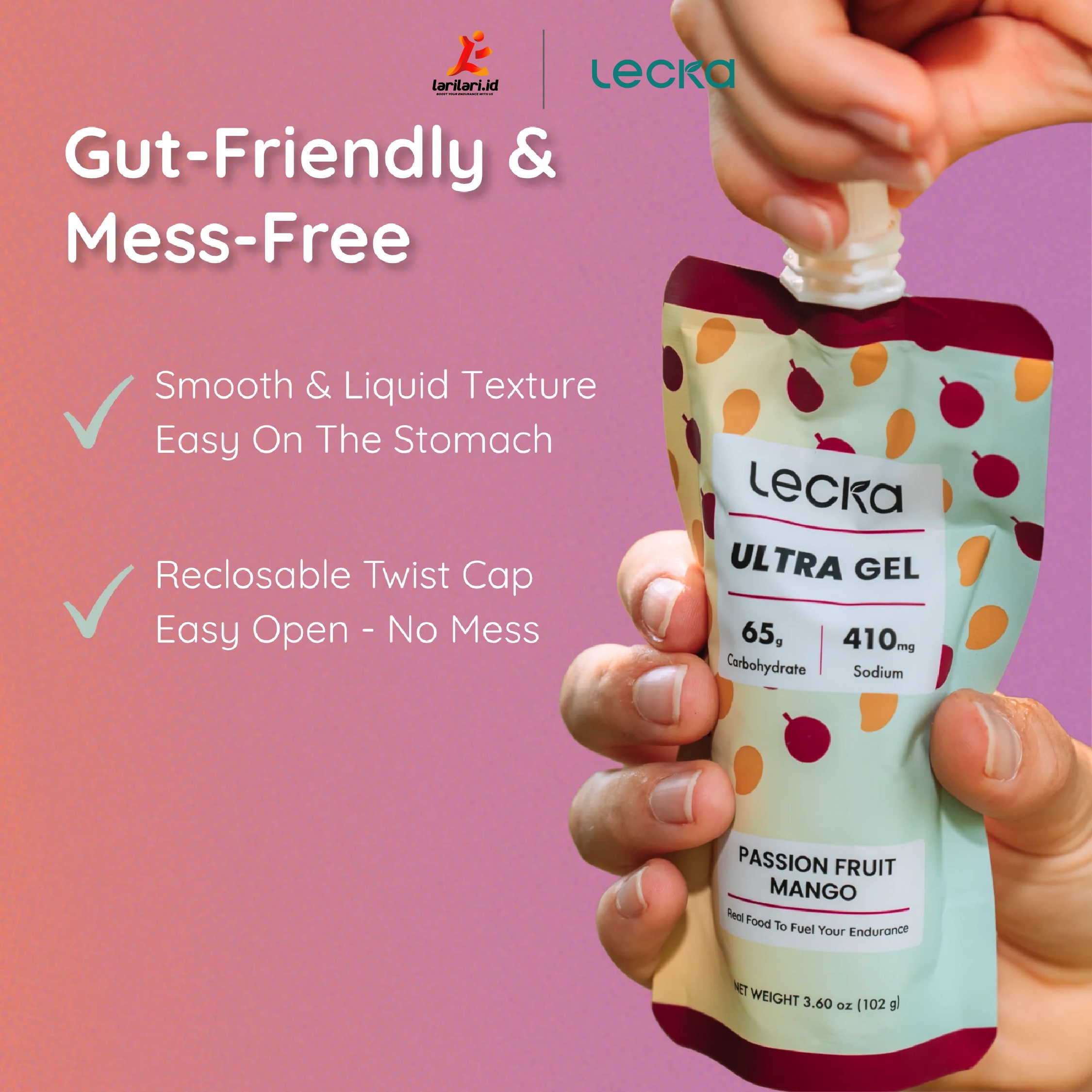 LECKA - Ultra Energy Gel - Passion Fruit Mango