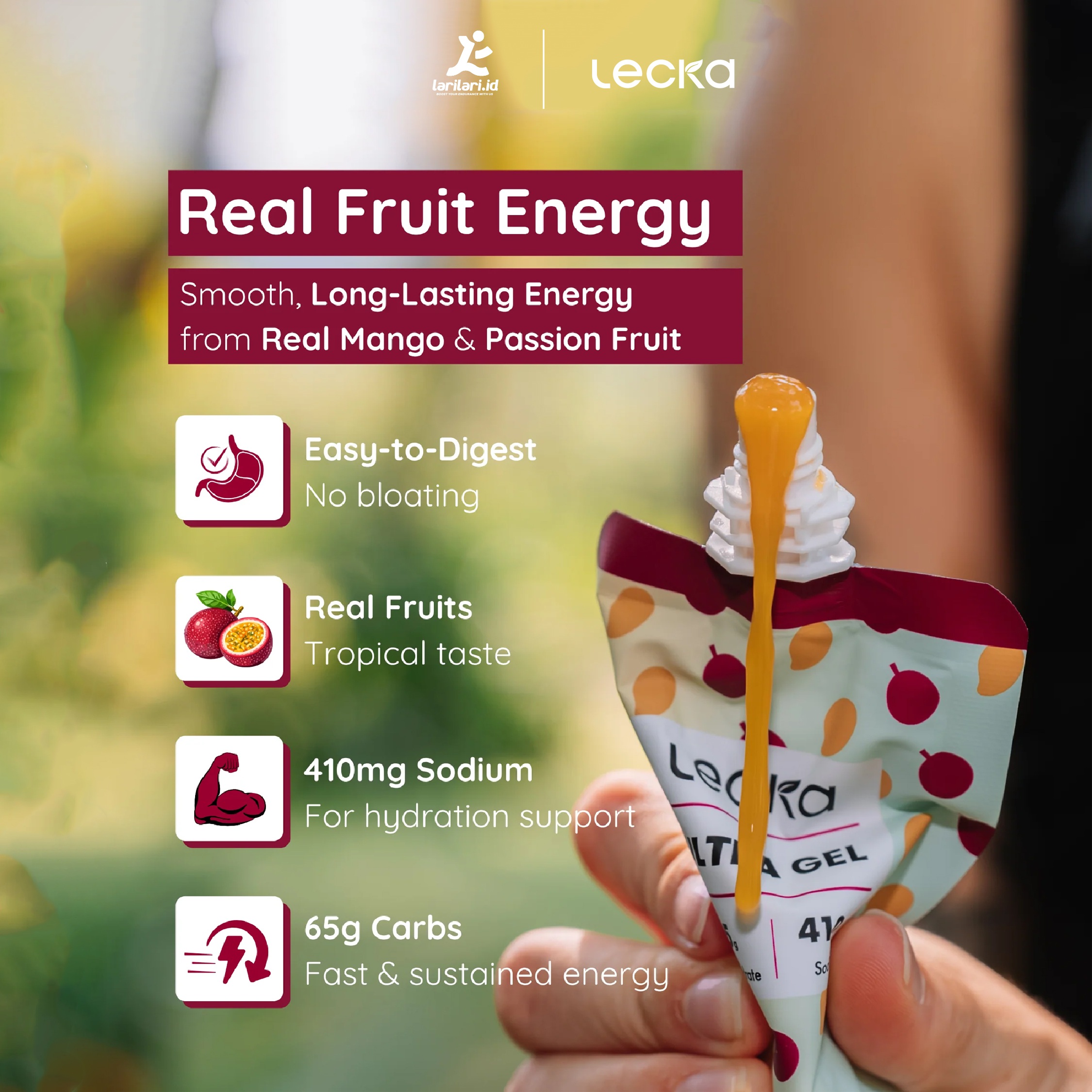 LECKA - Ultra Energy Gel - Passion Fruit Mango