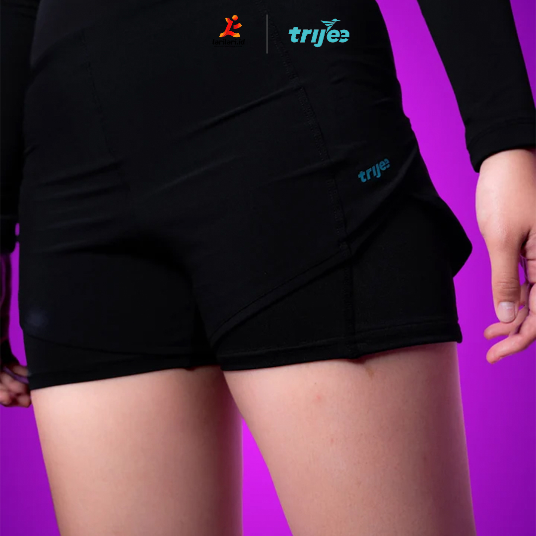 TRIJEE - Women 2 In 1 Short Pants - Black