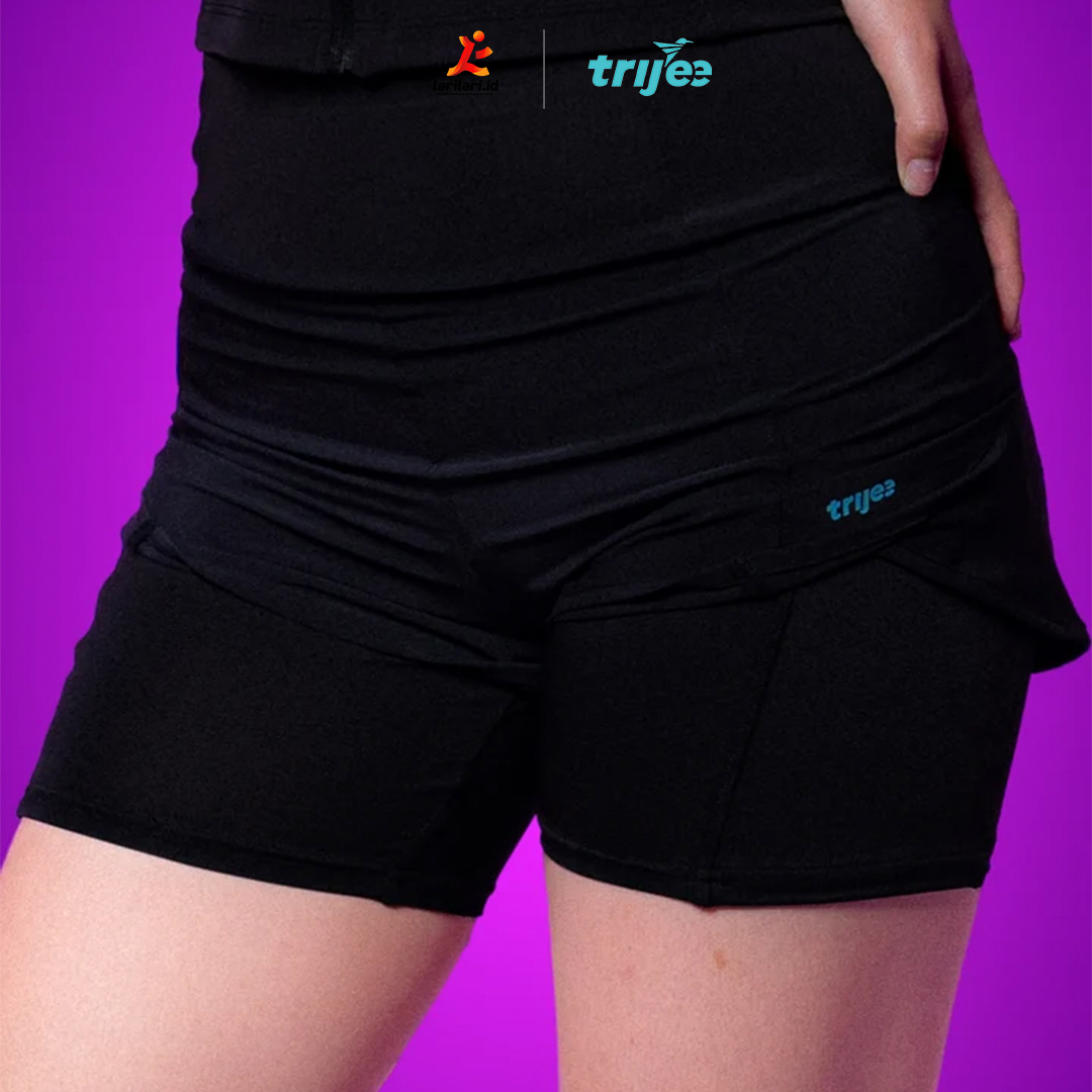 TRIJEE - Women 2 In 1 Short Pants - Black