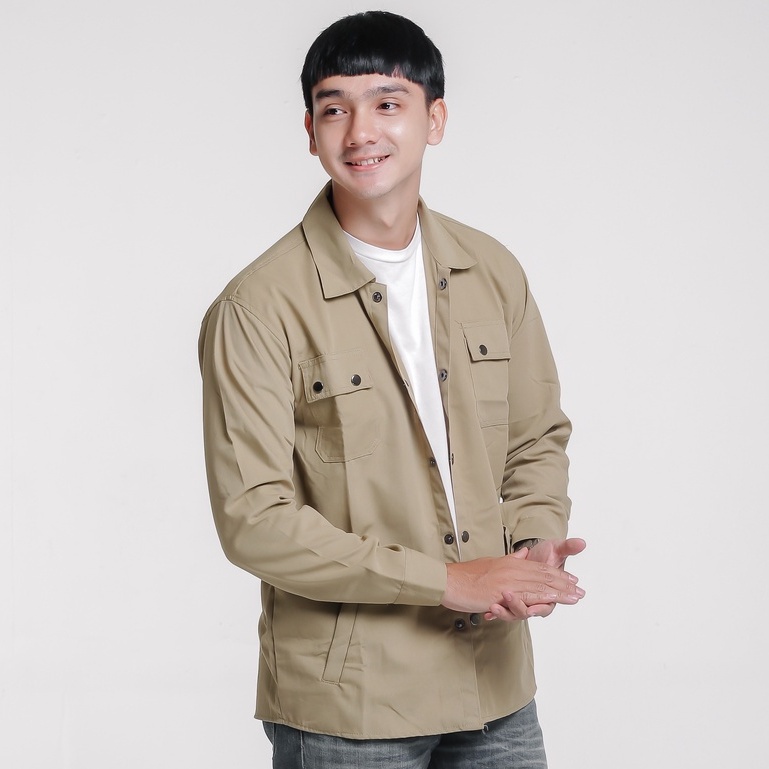 Trucker Kemeja Semi Parka Unisex Jacket Kanvas Canvas Pria Wanita Dewasa | Maiera Store