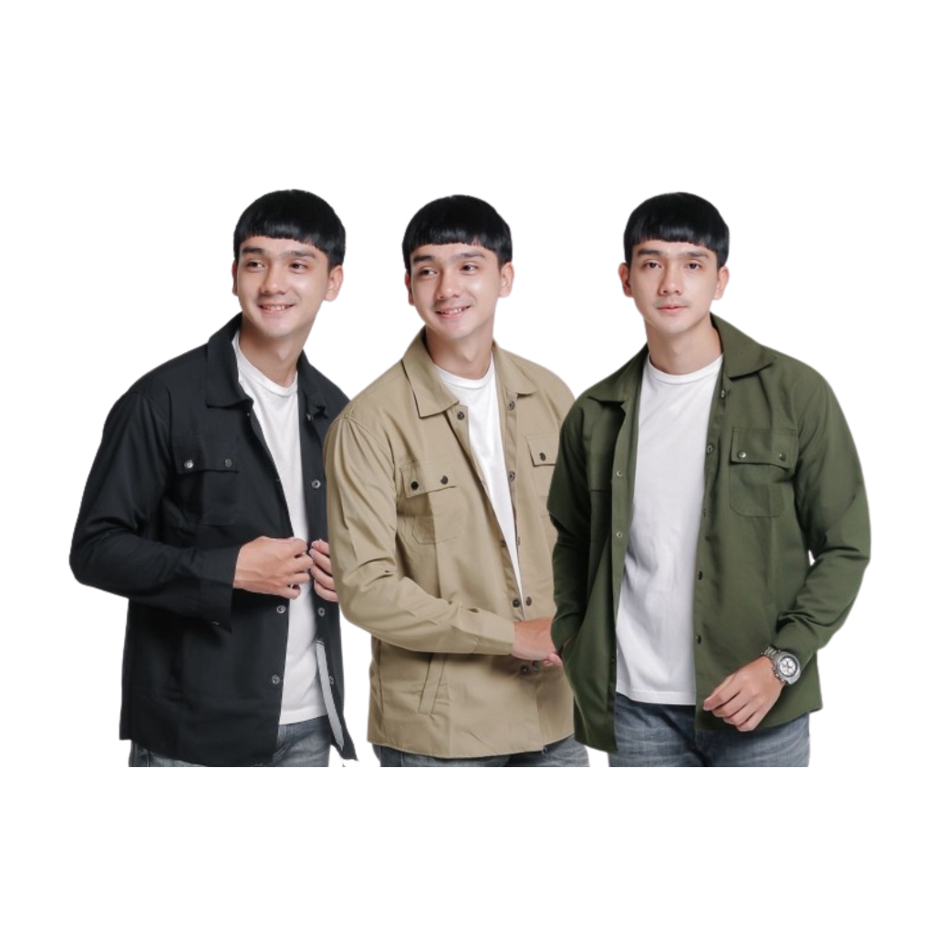 Trucker Kemeja Semi Parka Unisex Jacket Kanvas Canvas Pria Wanita Dewasa | Maiera Store