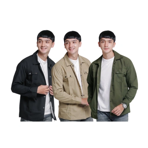 Trucker Kemeja Semi Parka Unisex Jacket Kanvas Canvas Pria Wanita Dewasa | Maiera Store