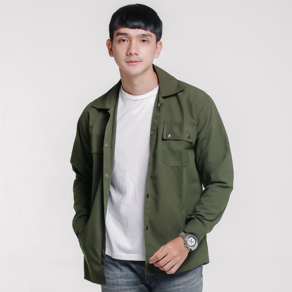 Trucker Kemeja Semi Parka Unisex Jacket Kanvas Canvas Pria Wanita Dewasa | Maiera Store