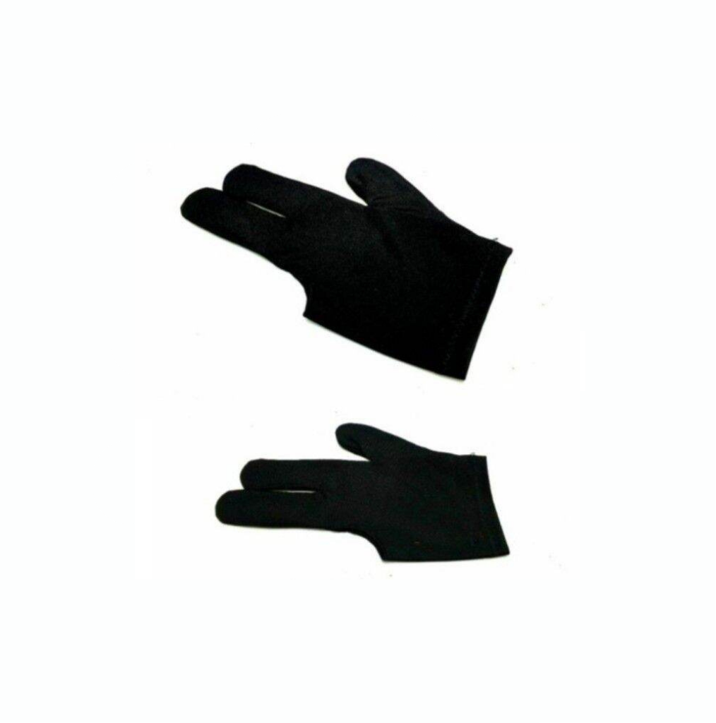Sarung Tangan Biliar Setengah Jari Hitam Anti Licin