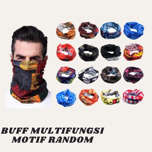 Masker Buff Polos dan Motif Seamless Elastis Multifungsi