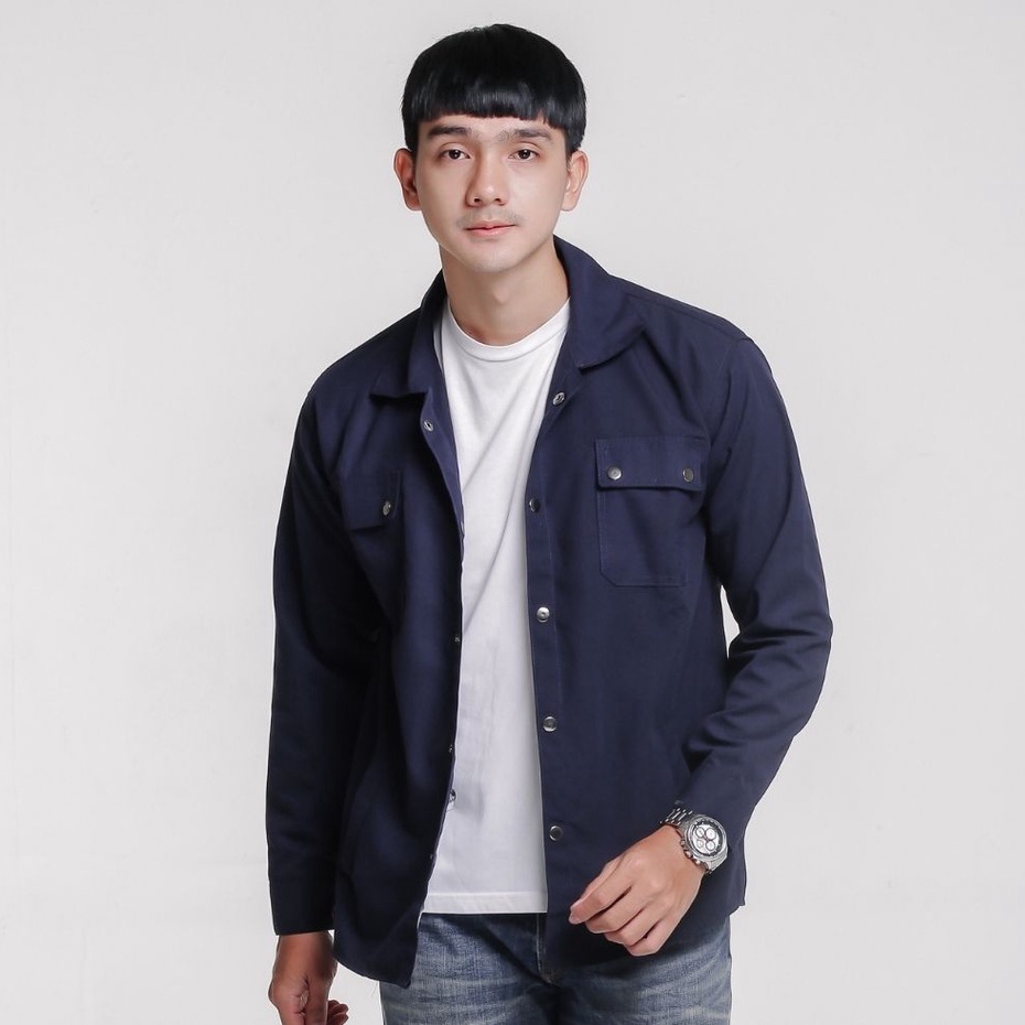 Trucker Kemeja Semi Parka Unisex Jacket Kanvas Canvas Pria Wanita Dewasa | Maiera Store