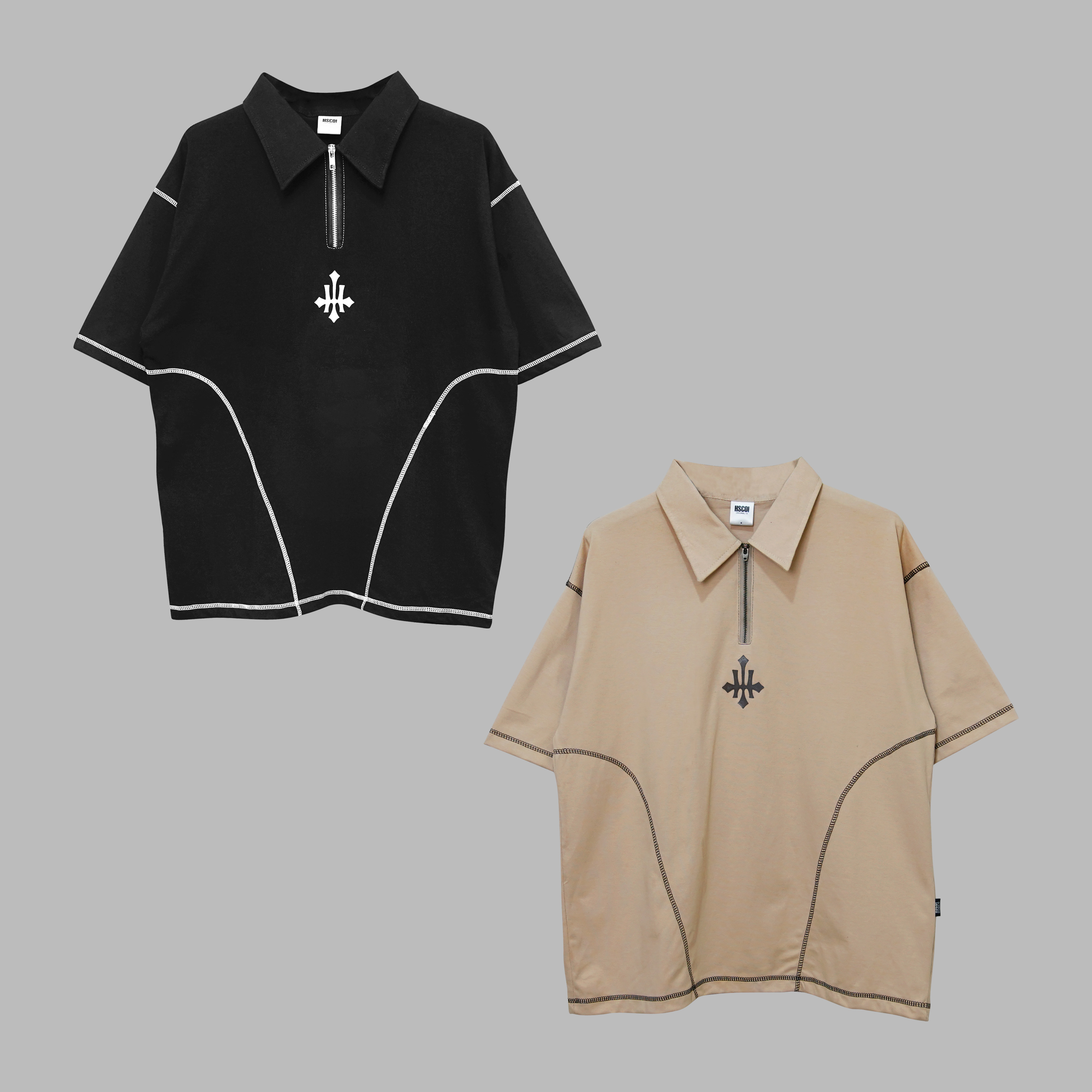 HSCO Half-Zip Polo Shirt - Farkli Cotton Combed 20s
