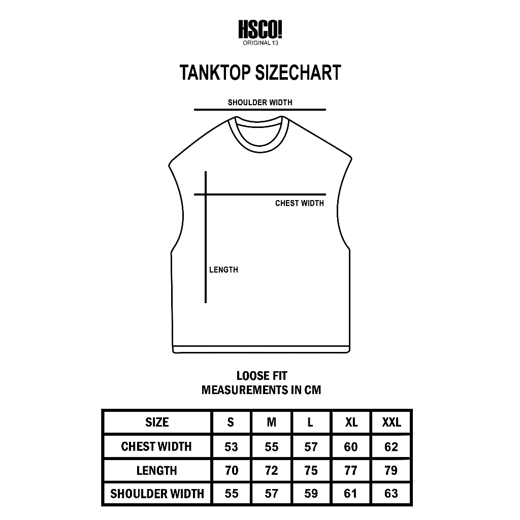 HSCO Tanktop Hammet / Sleeveless Shirt / Kaos Lekbong