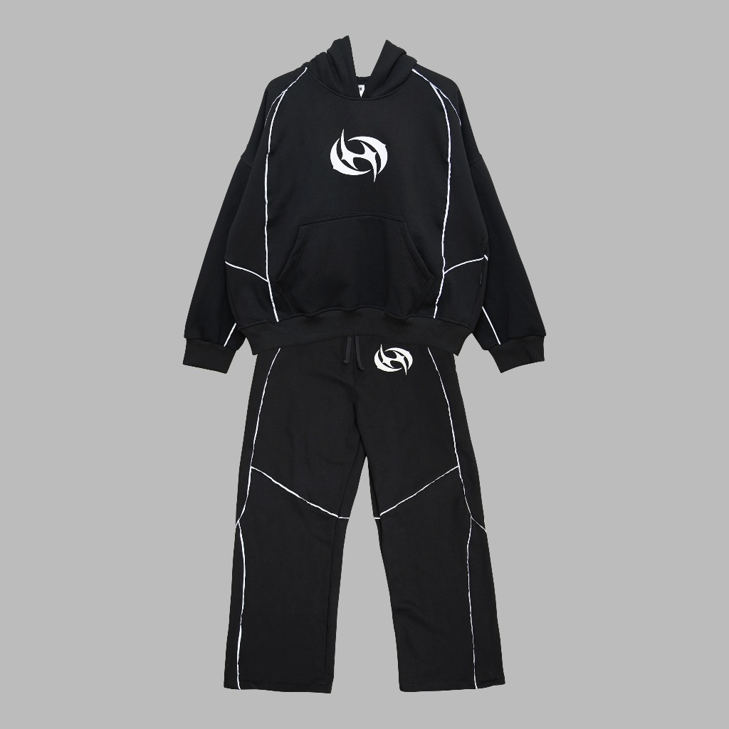 HSCO One Set Oversized Boxy Hoode - Longpants Cotton Fleece 330Gsm