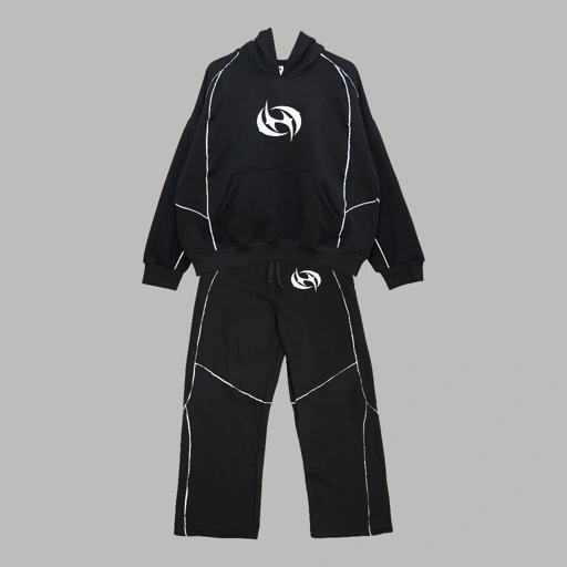 Image of HSCO One Set Oversized Boxy Hoode - Longpants Cotton Fleece 330Gsm