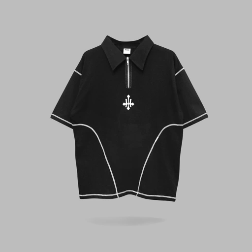 Image of HSCO Half-Zip Polo Shirt - Farkli Cotton Combed 20s