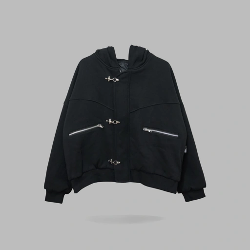 HSCO Oversized Boxy Clasp Hoodie  - Corvex Cotton Fleece 300Gsm