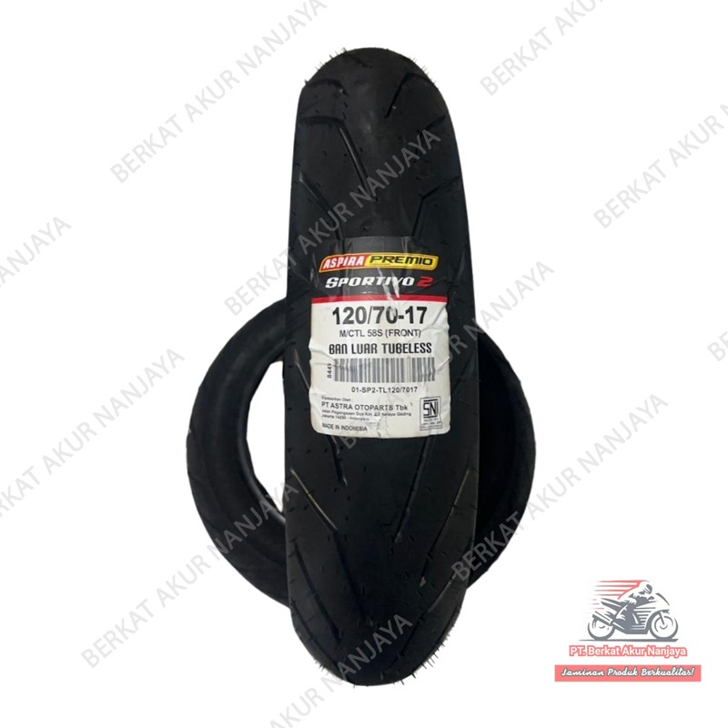 Aspira Premio Sportivo 2 120 70 14, 140 70 14, 150 70 14 tubeless Ban Motor Matic