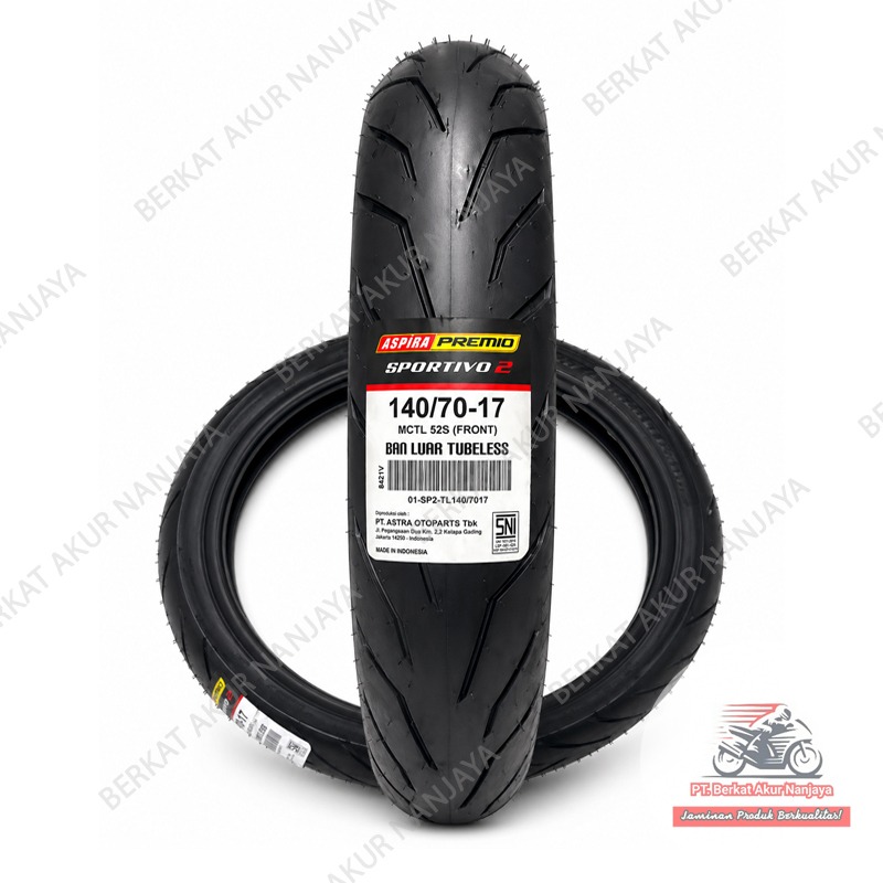 Aspira Premio Sportivo 2 120 70 14, 140 70 14, 150 70 14 tubeless Ban Motor Matic