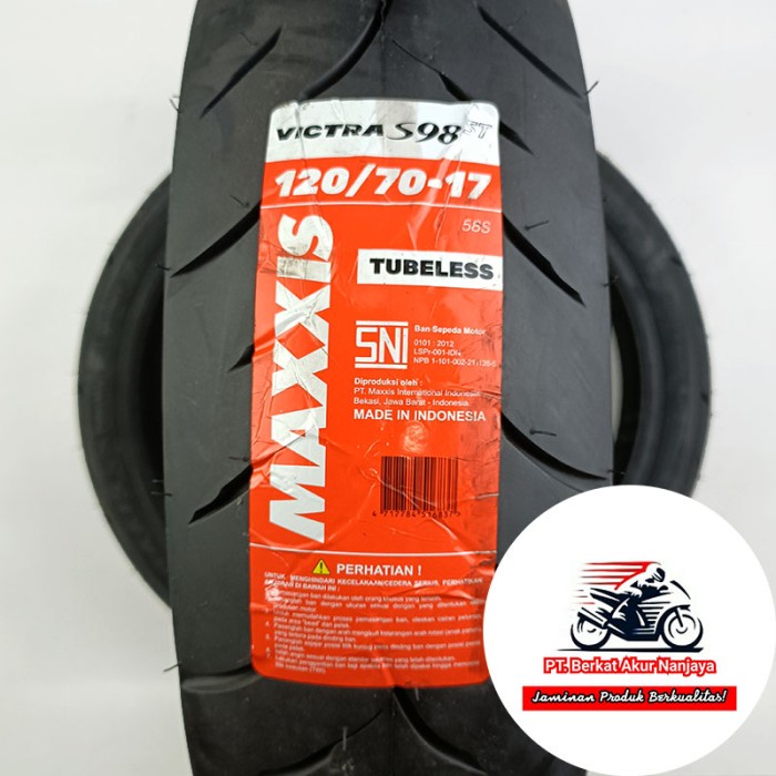 Ban Maxxis Victra 120/70-17 Tubeless untuk Motor Sport