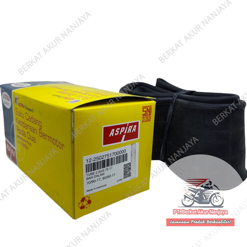 Ban dalam Aspira 225/250 dan 250/275 Ring 17 untuk motor bebek