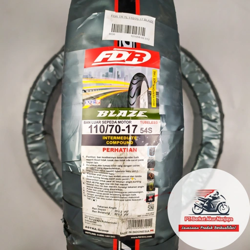 Ban FDR Blaze 80/80 90/80 100/70 110/70 120/70 130/70 ring 17 TUBELESS untuk motor Sport