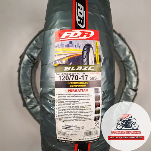 Ban FDR Blaze 80/80 90/80 100/70 110/70 120/70 130/70 ring 17 TUBELESS untuk motor Sport