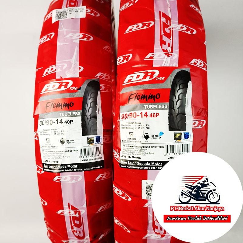 Ban FDR FLEMMO TUBELESS 80/90 & 90/90-14 untuk Beat Spacy dll