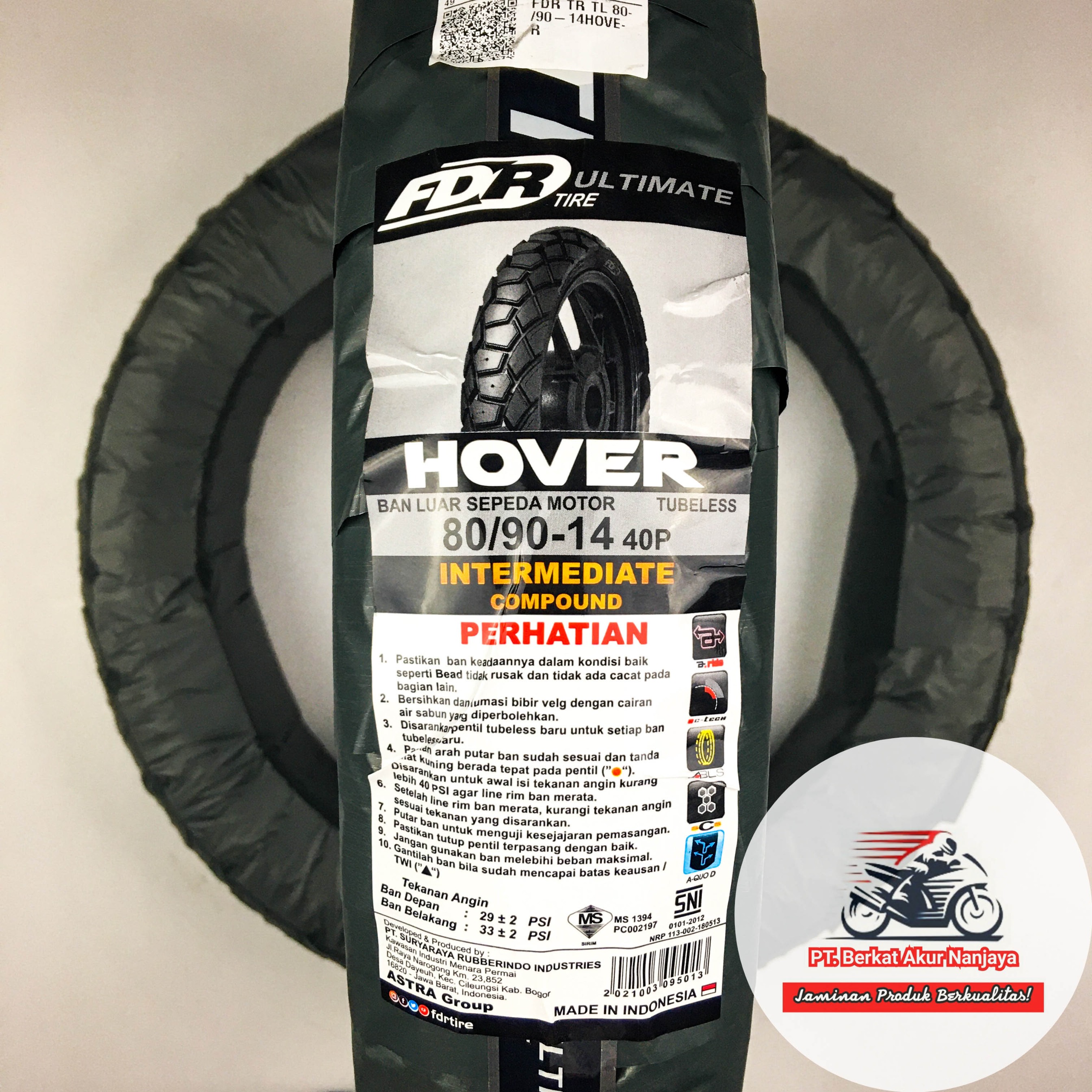 Ban FDR Hover 80/90-14, 90/90-14, 100/80-14 TUBELESS