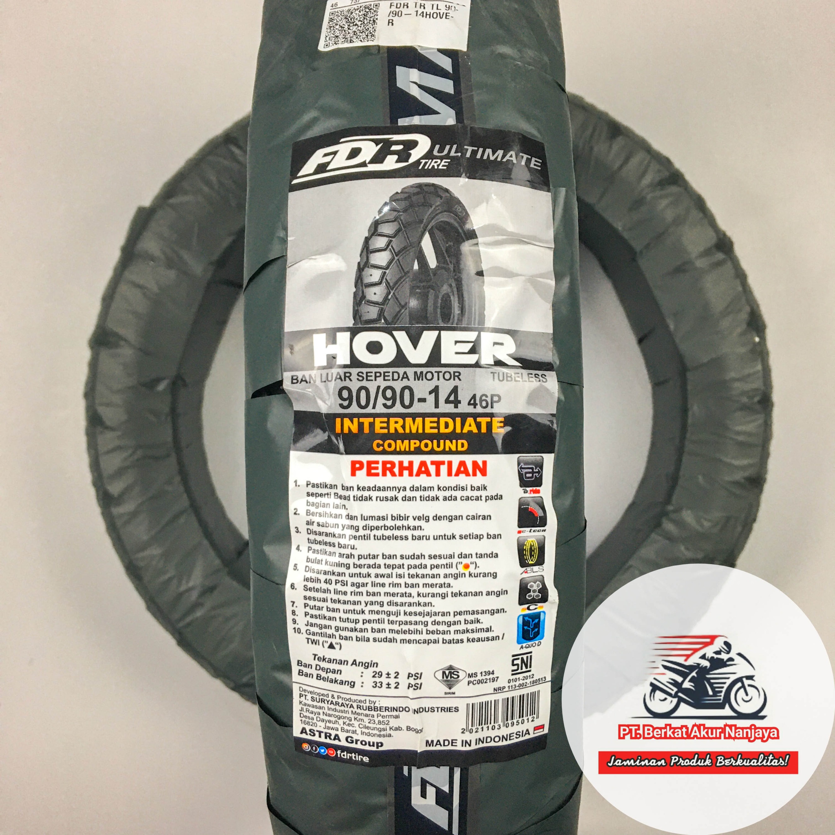 Ban FDR Hover 80/90-14, 90/90-14, 100/80-14 TUBELESS