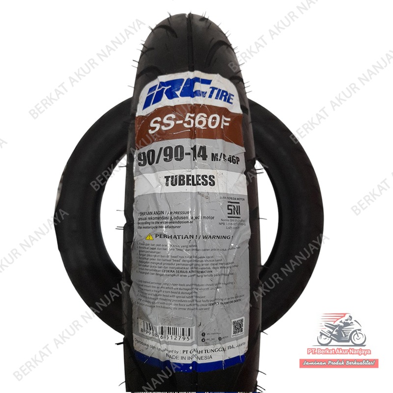 Ban IRC SS560 F 90 90 14 TUBELESS motor matic LEXI,PCX,BEAT,MIO, VARIO