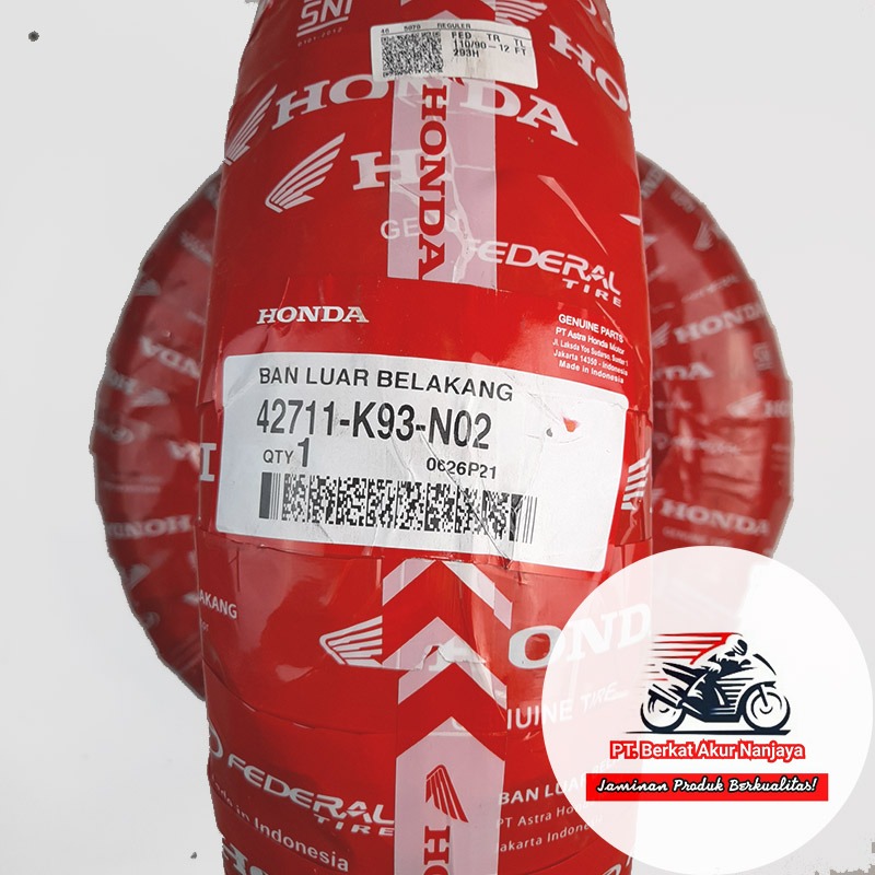 Ban AHM Federal K93 100/90-12 & 110/90-12 TUBELESS