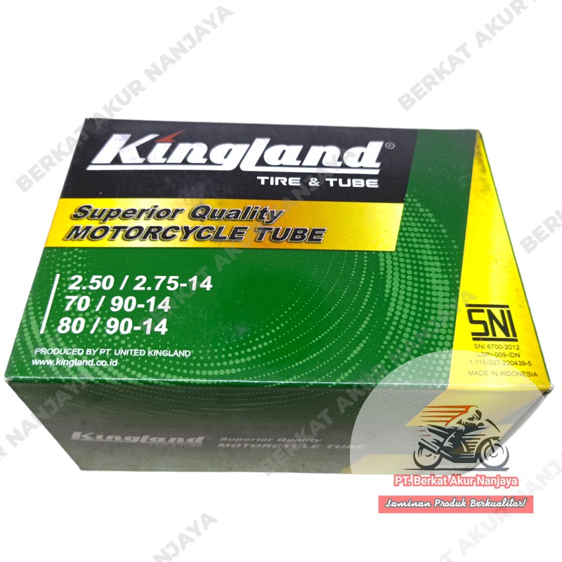 Ban dalam kingland 250/275/300/325-14 dan 200/215/225/250/275-17 untuk motor matic dan bebek