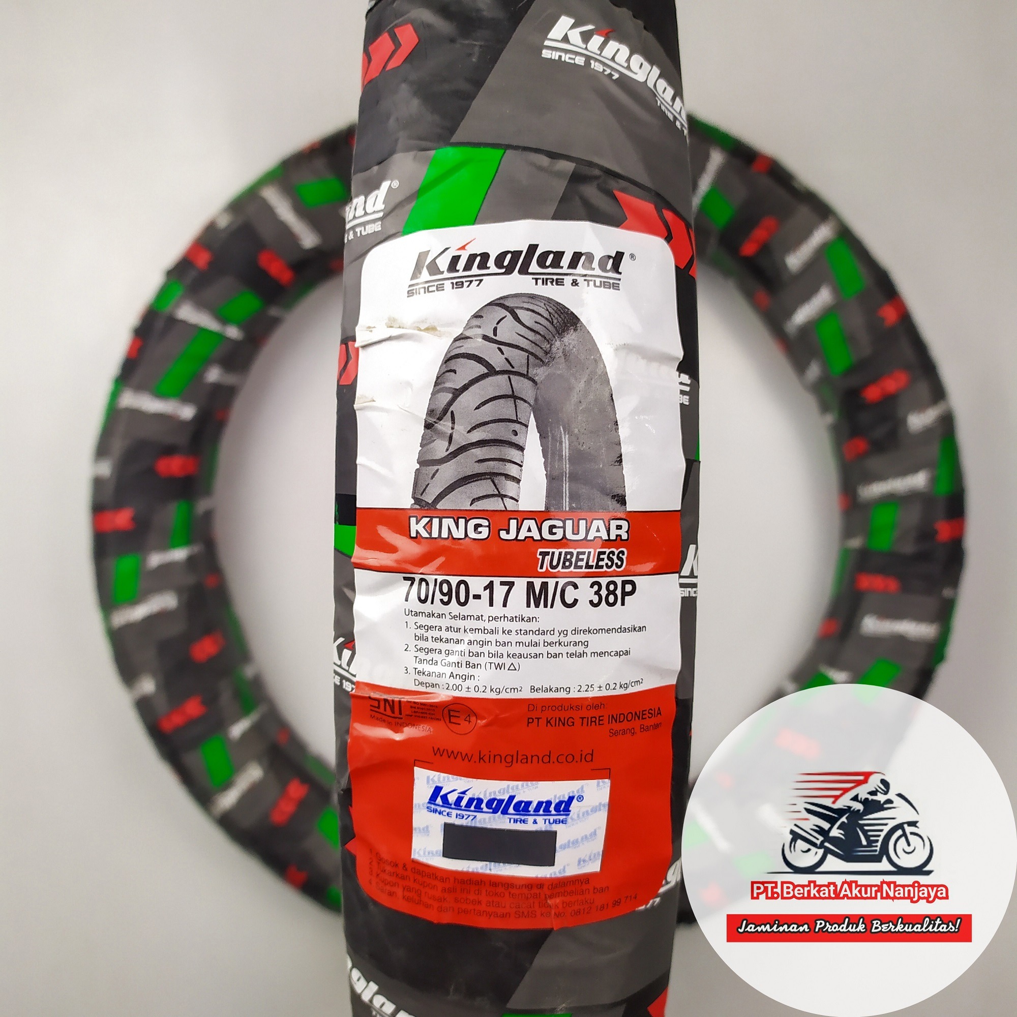 Ban Kingland King Jaguar 70/90-17 dan 80/90-17 TUBELESS motor bebek