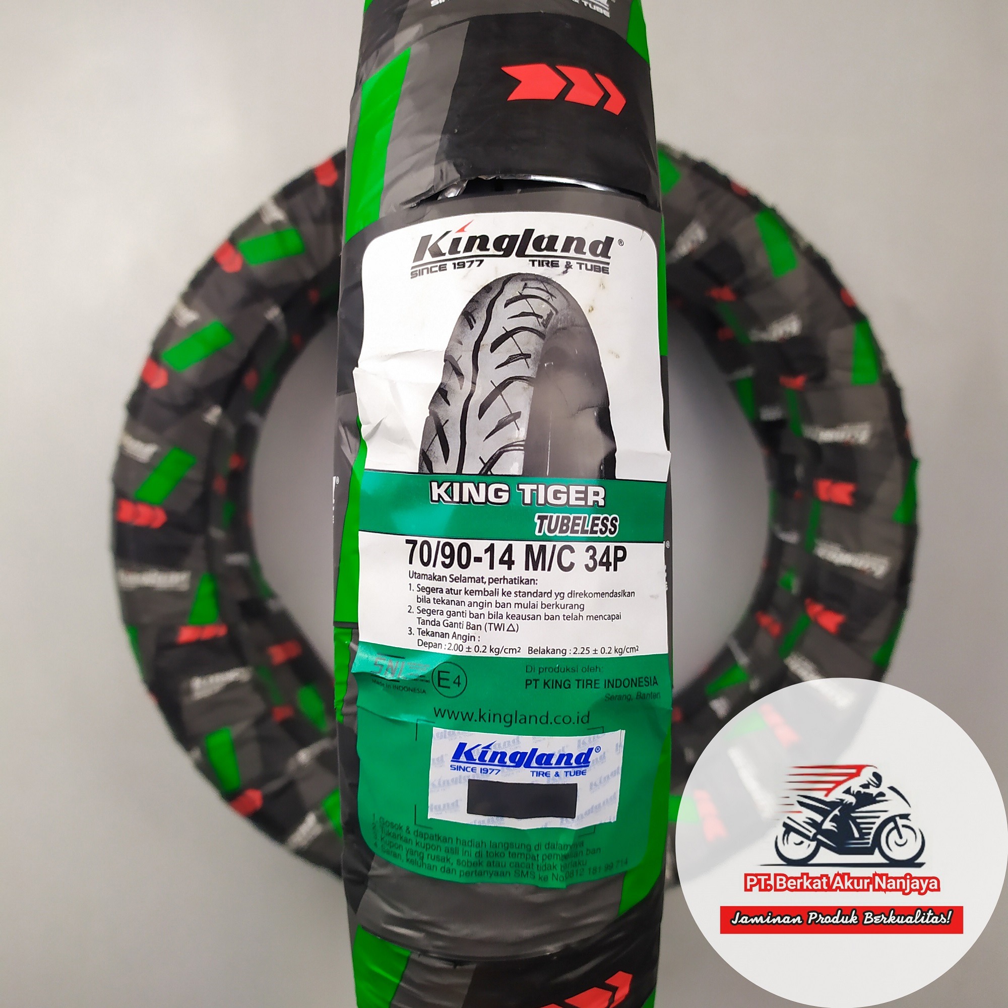 Ban Kingland Tiger 70/90-14, 80/90-14,  90/90-14 tubeless motor matic 