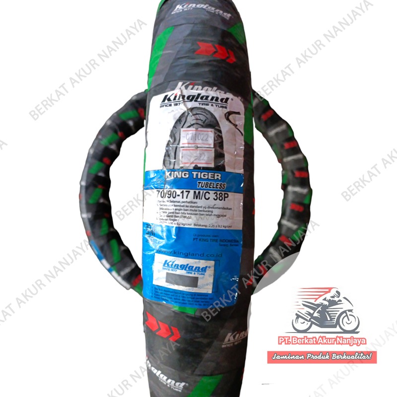 Ban Kingland King Tiger 70/90-17 dan 80/90-17 TUBELESS motor bebek