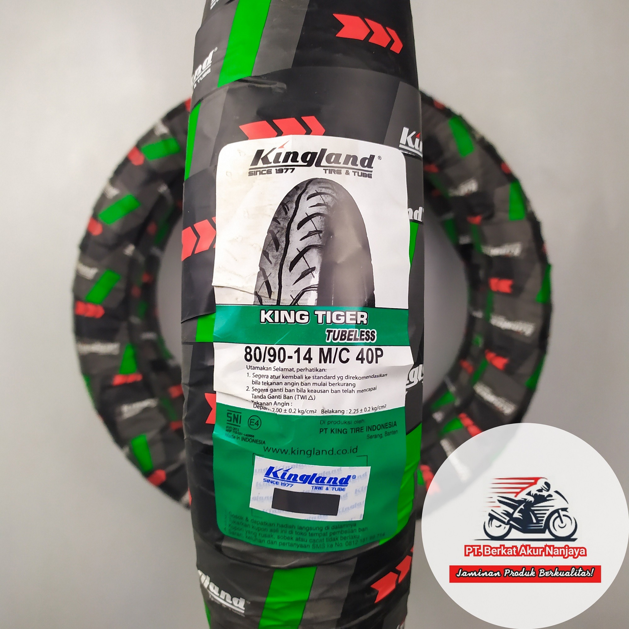 Ban Kingland Tiger 70/90-14, 80/90-14,  90/90-14 tubeless motor matic 