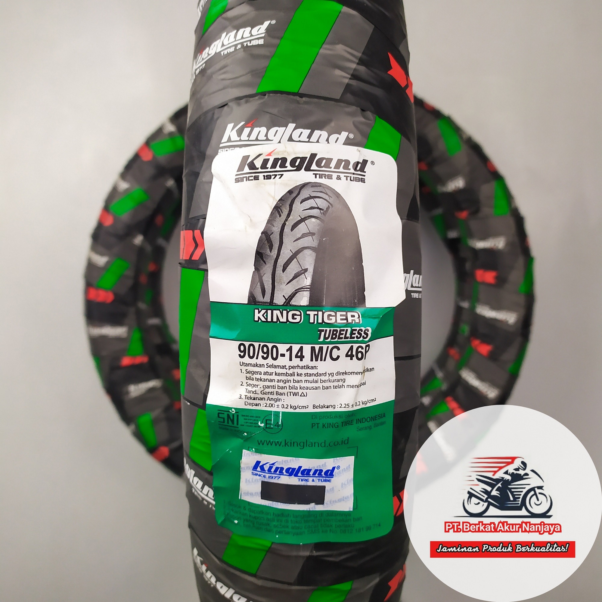 Ban Kingland Tiger 70/90-14, 80/90-14,  90/90-14 tubeless motor matic 