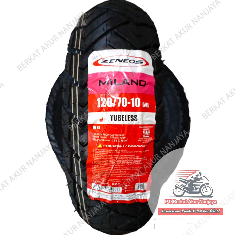 Ban Zeneos Milano 120/70-10 dan 110/70-11 ZN87 TUBELESS motor vespa