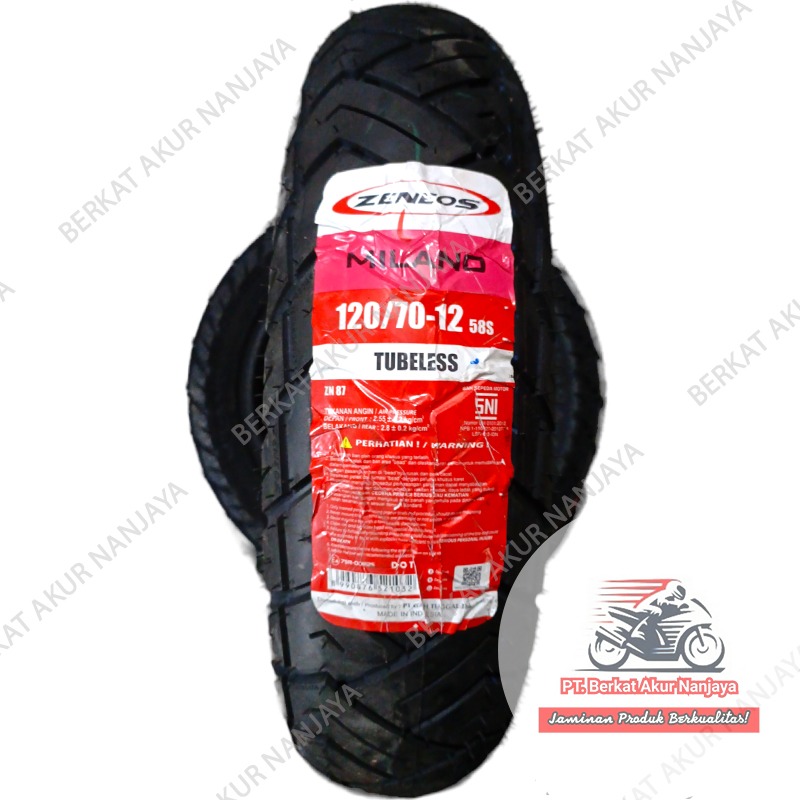 Ban Zeneos Milano 110/70-12, 120/70-12, 130/70-12 TUBELESS ZN87