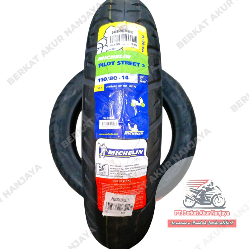 MICHELIN PILOT STREET 2 TUBELESS 80/90-14 90/90-14 90/80-14 100/80-14 110/80-14 120/70-14
