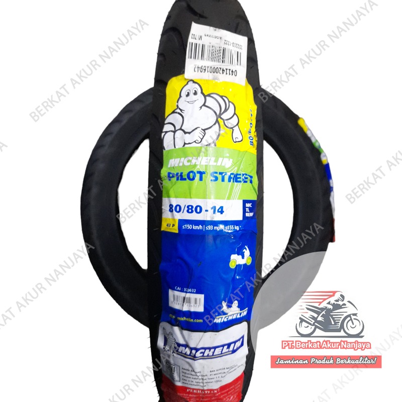 MICHELIN PILOT STREET TUBELESS 80/90-14 90/90-14 80/80-14 90/80-14 100/80-14 110/80-14