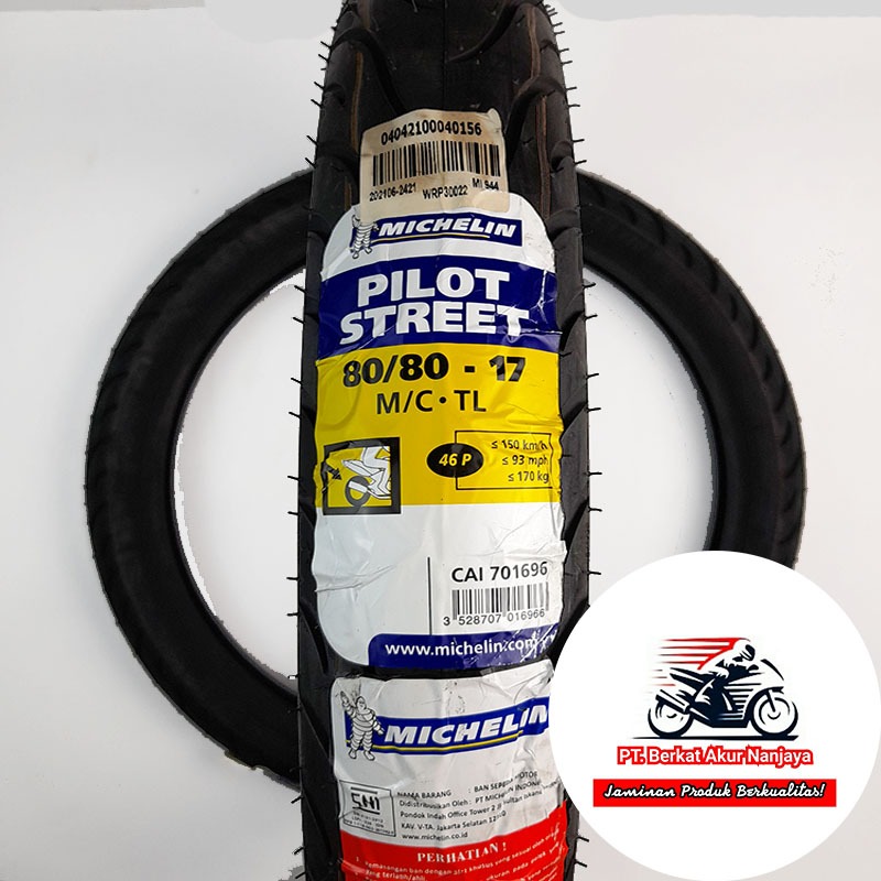 MICHELIN PILOT STREET TUBELESS 70/90-17 80/90-17 80/80-17 90/80-17