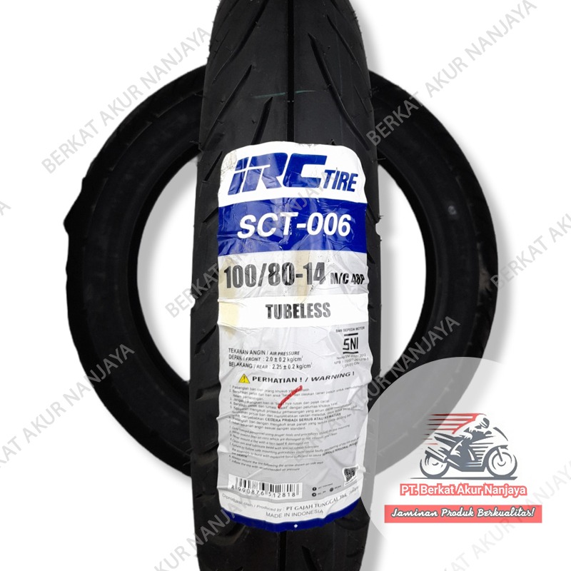 Ban IRC SCT006 100/80-14, SCT004 100/90-14,  SCT007 120/70-14 tubeless motor matic 