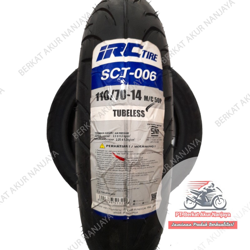 Ban IRC SCT006 110/70-14 & SCT007 130/70-13 TUBELESS ban PCX 160